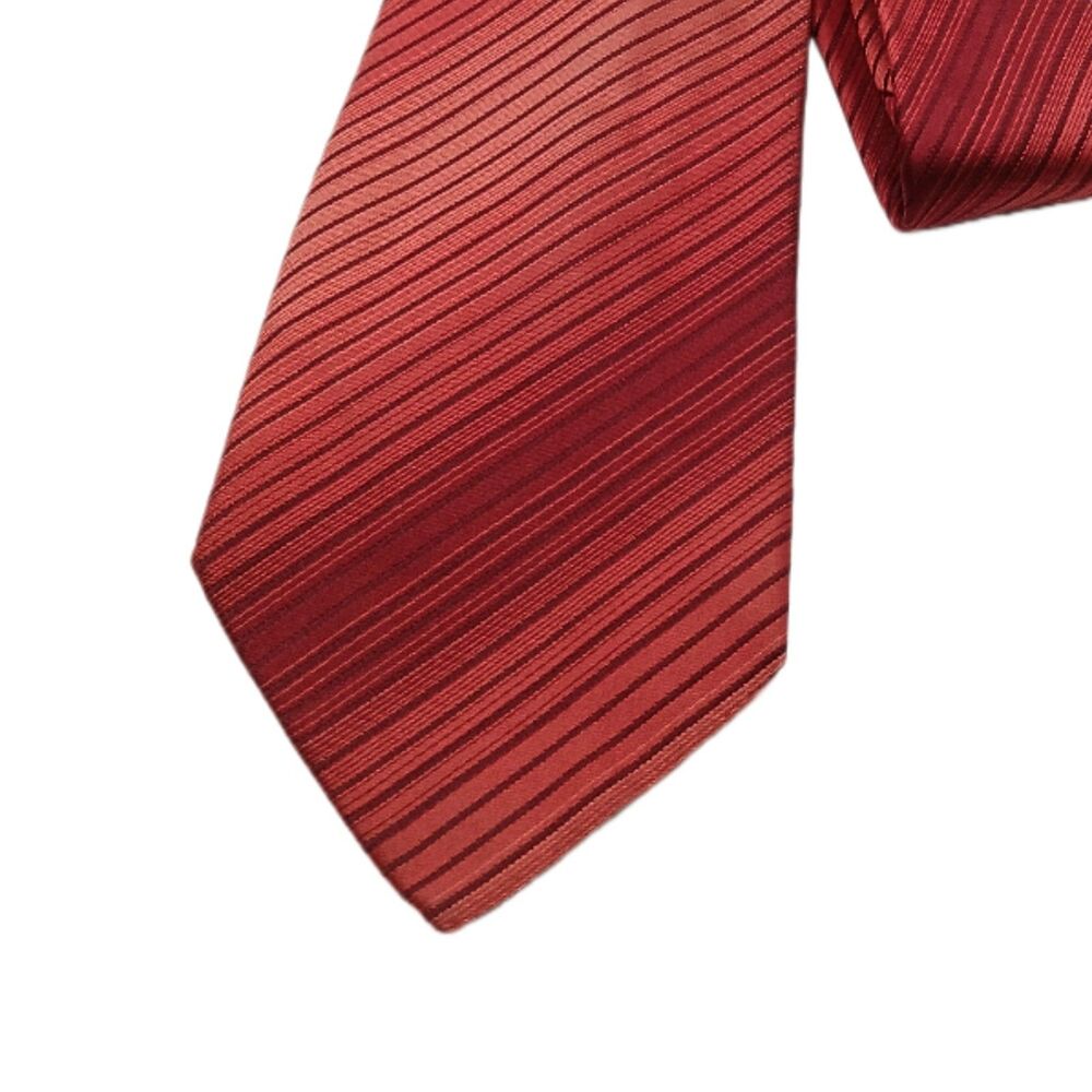 BCBG Attitude Silk Tie Mens 60” Rust Ombre Thin Stripe Designer Classic New